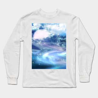 blue fantasy landscape Long Sleeve T-Shirt